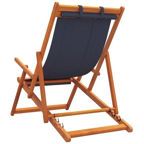 Foldbare strandstole 2 stk. stof blå