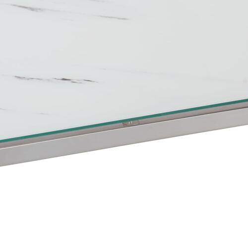 Konsolbord rustfrit stål og hærdet glas sølvfarvet
