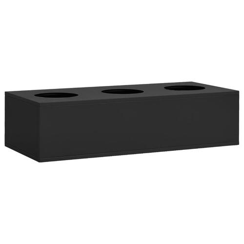 Kontorskab med plantekasse 90x40x113 cm stål antracitgrå