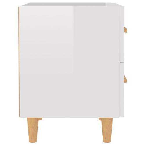 Sengebord 40x35x47,5 cm hvid højglans