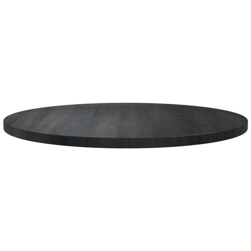 Bordplade Ø70x2,5 cm massivt fyrretræ sort