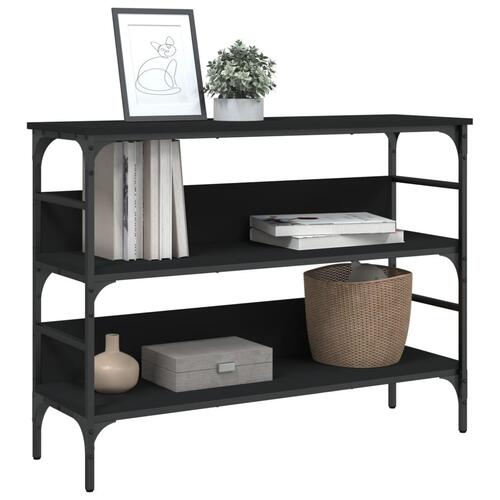 Konsolbord 100x32x75 cm konstrueret træ sort