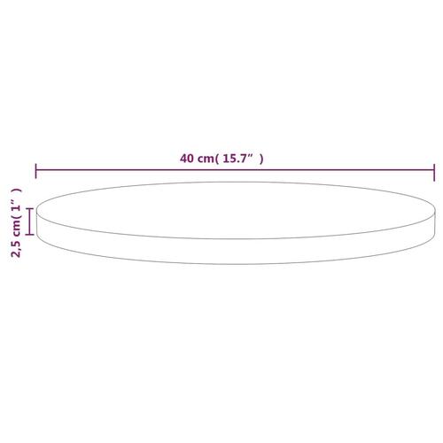 Bordplade brun Ø40x2,5 cm massivt fyrretræ