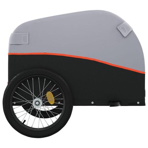 Cykelanhænger 45 kg jern sort og orange