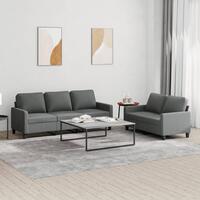 2 personers sofa med hynder stof mørkegrå