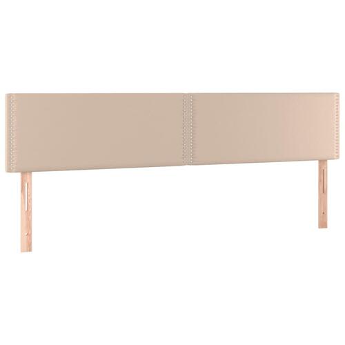 Sengegavl med LED-lys 160x5x78/88cm kunstlæder cappuccinofarvet