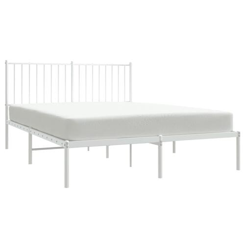 Sengeramme med sengegavl 140x190 cm metal hvid