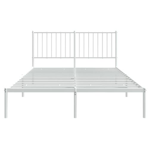 Sengeramme med sengegavl 140x190 cm metal hvid