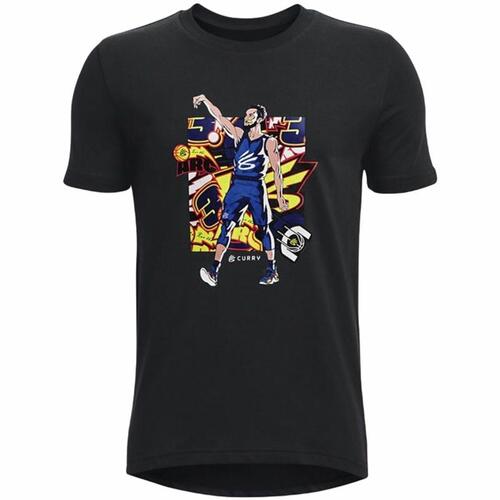 Børne Kortærmet T-shirt Under Armour Curry Sort 18-20 år