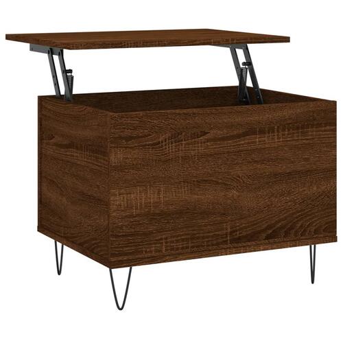 Sofabord 60x44,5x45 cm konstrueret træ brun egetræsfarve