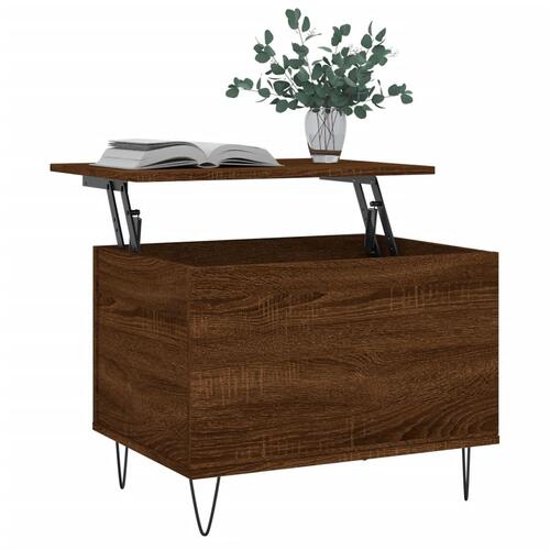 Sofabord 60x44,5x45 cm konstrueret træ brun egetræsfarve