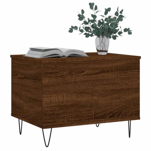Sofabord 60x44,5x45 cm konstrueret træ brun egetræsfarve
