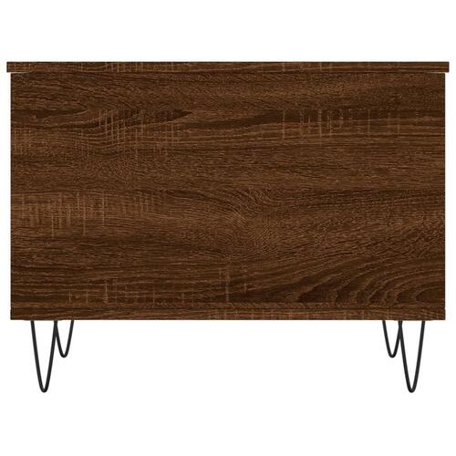 Sofabord 60x44,5x45 cm konstrueret træ brun egetræsfarve