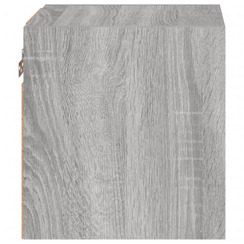 Væghængt tv-bord med LED-lys 30x28,5x30 cm grå sonoma-eg