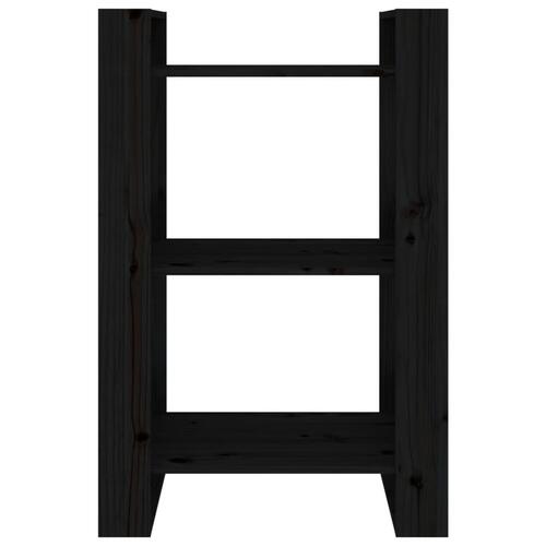 Bogreol/rumdeler 60x35x91 cm massivt fyrretræ sort