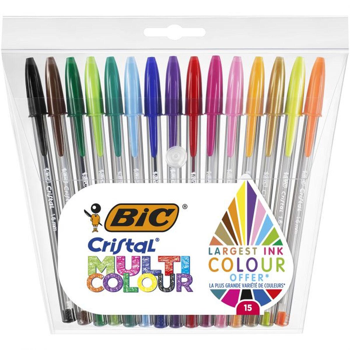 Bic Cristal kuglepenne - Multicolour sæt, 15 stk., 0,42 mm