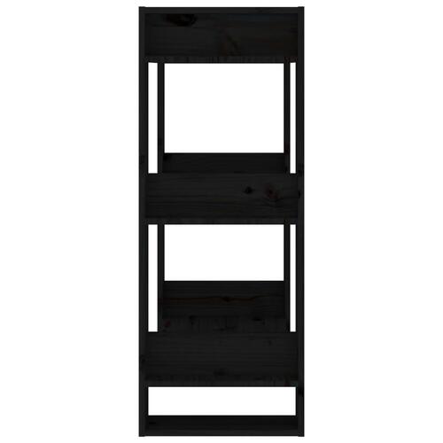 Bogreol/rumdeler 60x35x91 cm massivt fyrretræ sort
