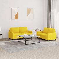 2 personers sofa med hynder stof lysegul