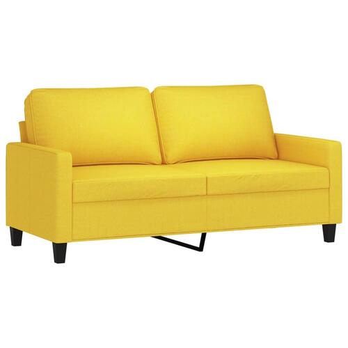 2 personers sofa med hynder stof lysegul