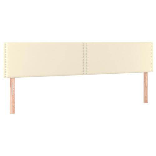 Sengegavl med LED-lys 180x5x78/88 cm kunstlæder cremefarvet