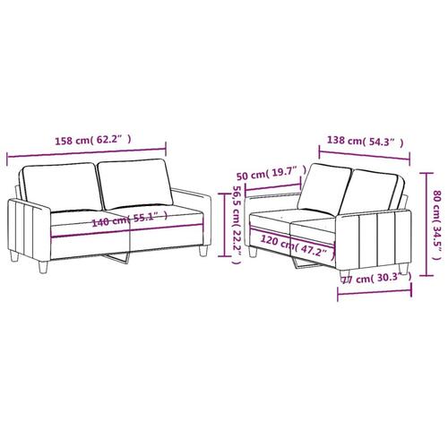 2 personers sofa med hynder stof lysegul