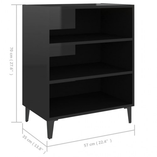 Skænk 57x35x70 cm konstrueret træ sort højglans