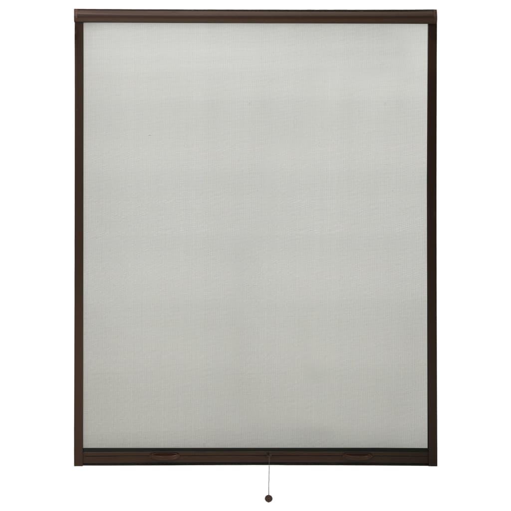 Nedrulleligt insektnet til vinduer 140x170 cm brun