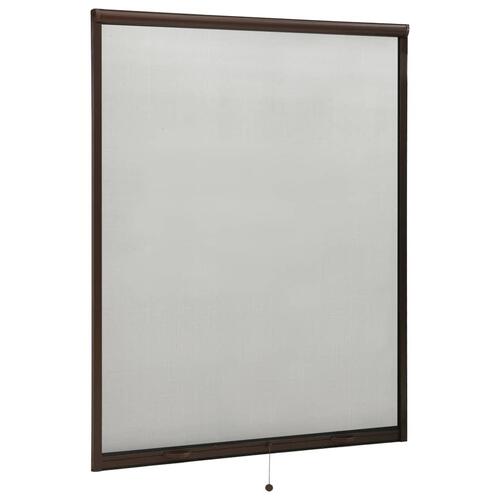 Nedrulleligt insektnet til vinduer 140x170 cm brun