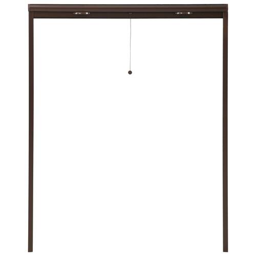 Nedrulleligt insektnet til vinduer 140x170 cm brun