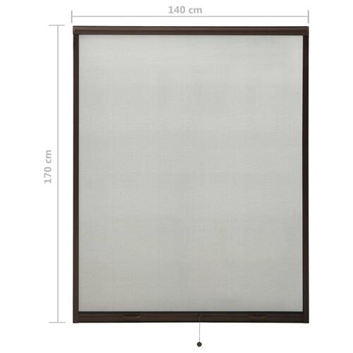 Nedrulleligt insektnet til vinduer 140x170 cm brun