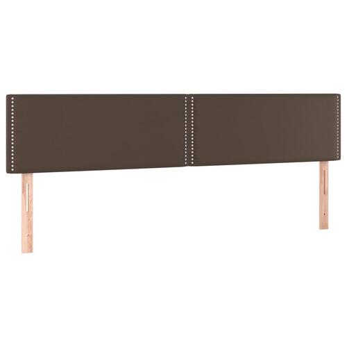Sengegavl med LED-lys 180x5x78/88 cm kunstlæder brun