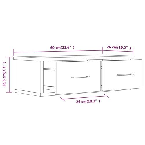 Vægskab 60x26x18,5 cm konstrueret træ brun egetræsfarve