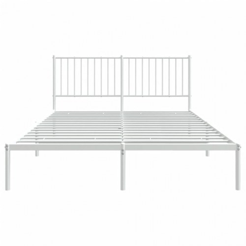 Sengeramme med sengegavl 160x200 cm - metal, hvid