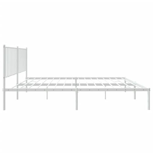 Sengeramme med sengegavl 160x200 cm metal hvid