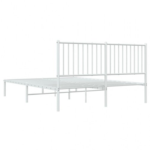 Sengeramme med sengegavl 160x200 cm - metal, hvid
