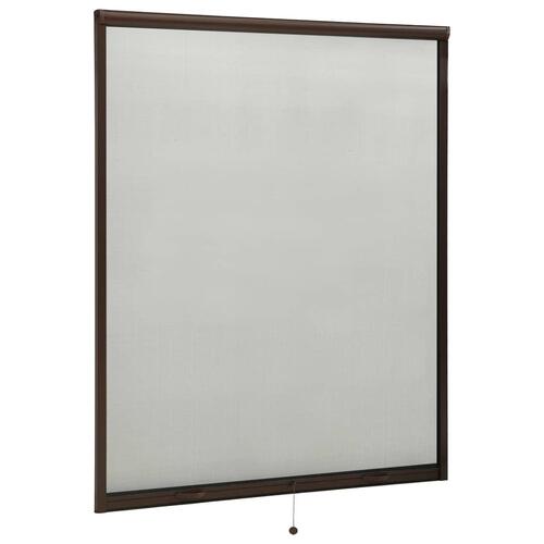 Nedrulleligt insektnet til vinduer 150x170 cm brun