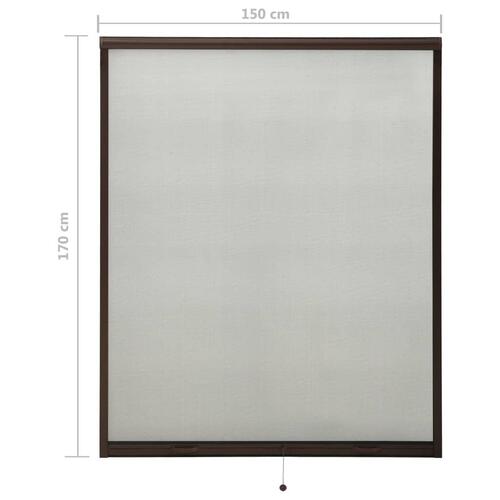 Nedrulleligt insektnet til vinduer 150x170 cm brun