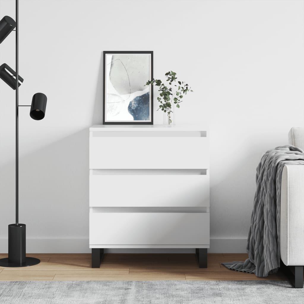 Skænk 60 × 35 × 70 cm i hvidt konstrueret træ med jernben billede