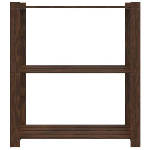 Opbevaringsreol 3 hylder 80x38x90 cm massivt fyrretræ brun
