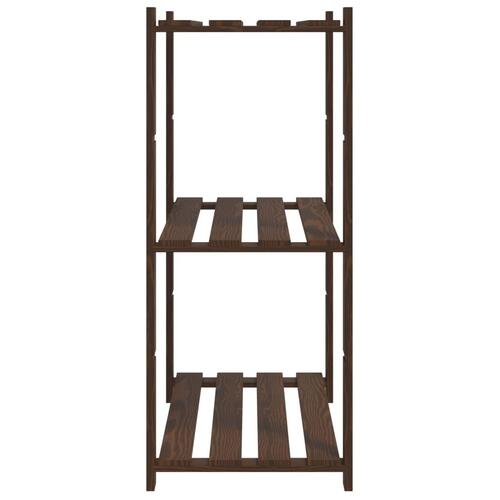 Opbevaringsreol 3 hylder 80x38x90 cm massivt fyrretræ brun