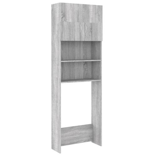 Vaskemaskineskab 64x25,5x190 cm grå sonoma-eg