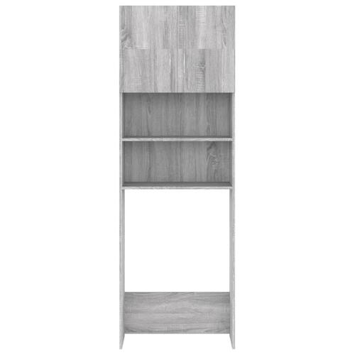 Vaskemaskineskab 64x25,5x190 cm grå sonoma-eg