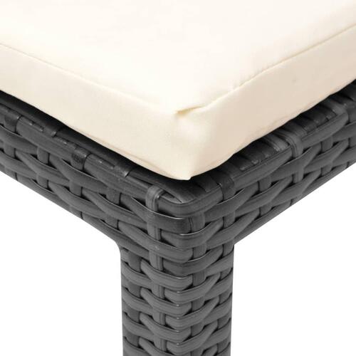 Liggestol med hynde polyrattan sort