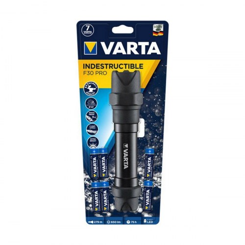 Varta Indestructible F30 Pro LED lommelygte, 650 lm (sort)