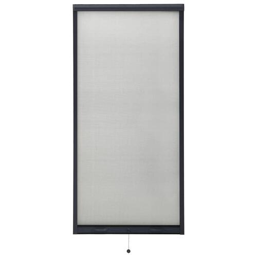 Nedrulleligt insektnet til vinduer 60x150 cm antracitgrå