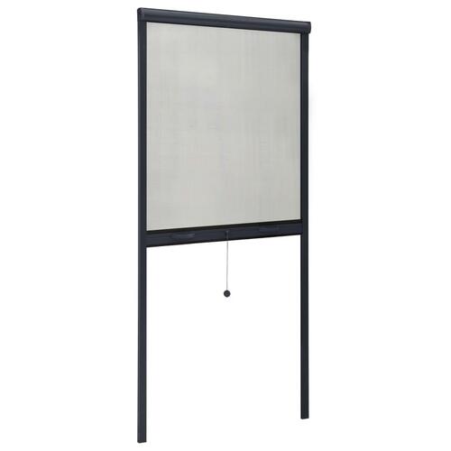 Nedrulleligt insektnet til vinduer 60x150 cm antracitgrå