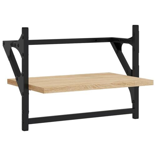 Væghylder med stænger 2 stk. 40x25x30 cm sonoma-eg