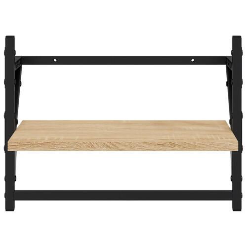 Væghylder med stænger 2 stk. 40x25x30 cm sonoma-eg