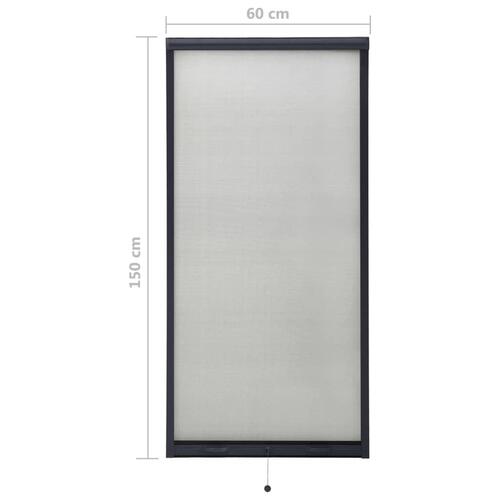 Nedrulleligt insektnet til vinduer 60x150 cm antracitgrå