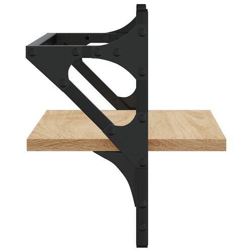 Væghylder med stænger 2 stk. 40x25x30 cm sonoma-eg